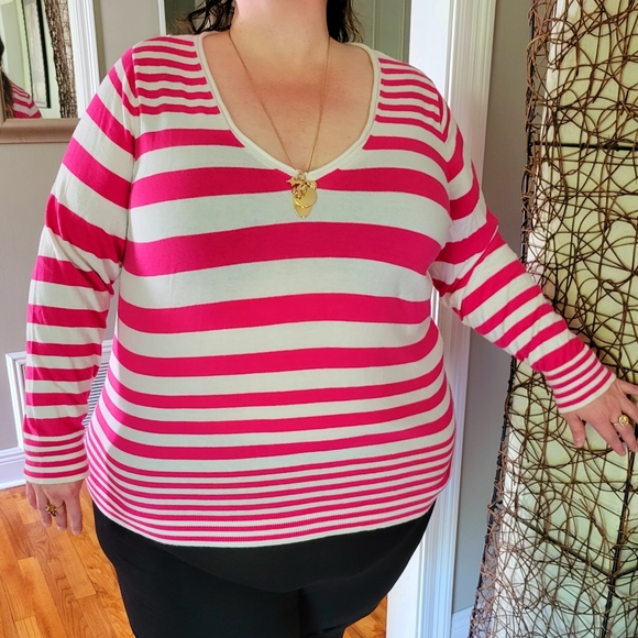 Lane Bryant Pink Lightweight Sweater Size 26/28 - Picture 3 of 11